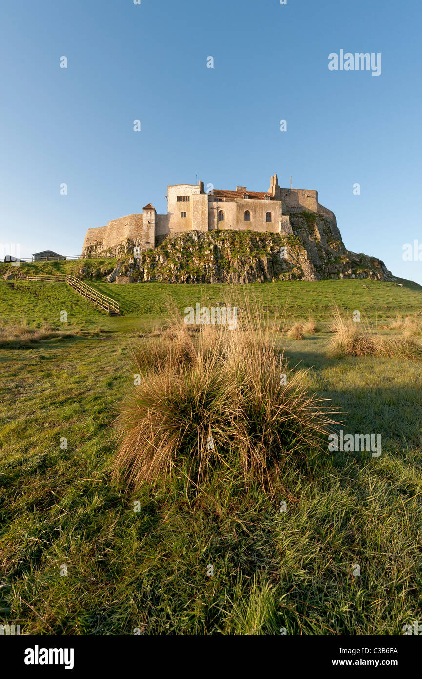 Lindisfarne Castle from the north Stock Photo