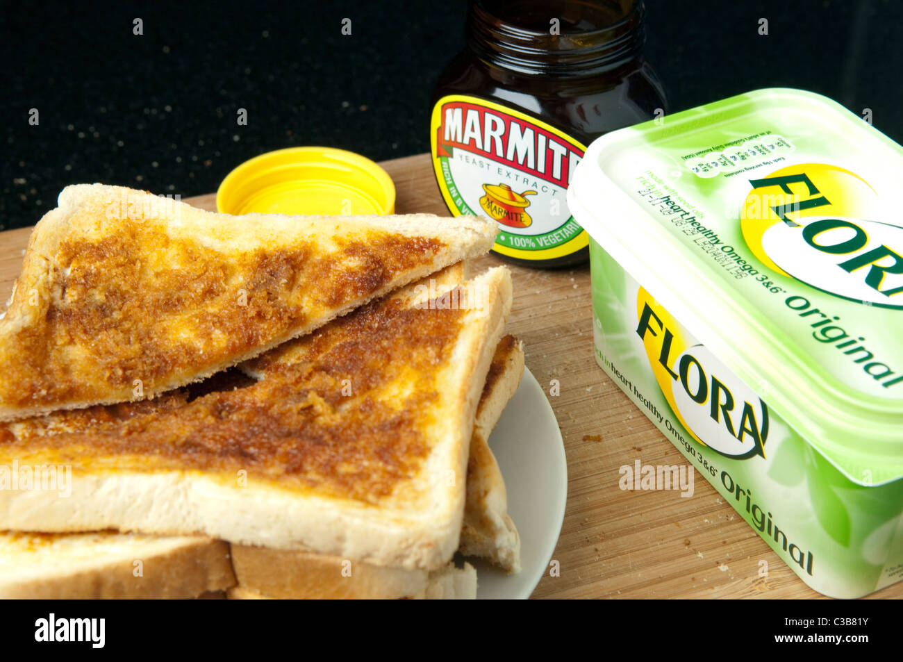 Illustrative image of Marmite and Flora Original spread, two Unilever ...