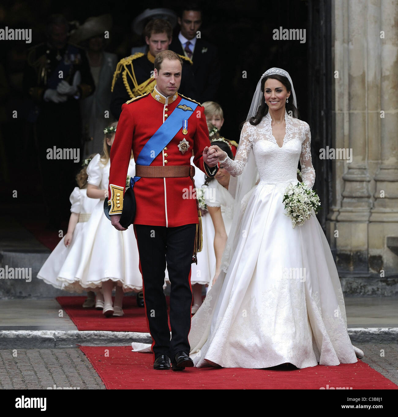 The Wedding of Prince William and Catherine Middleton. 29th April 2011.  Prince William and his bride, the Duchess of Cambridge Stock Photo