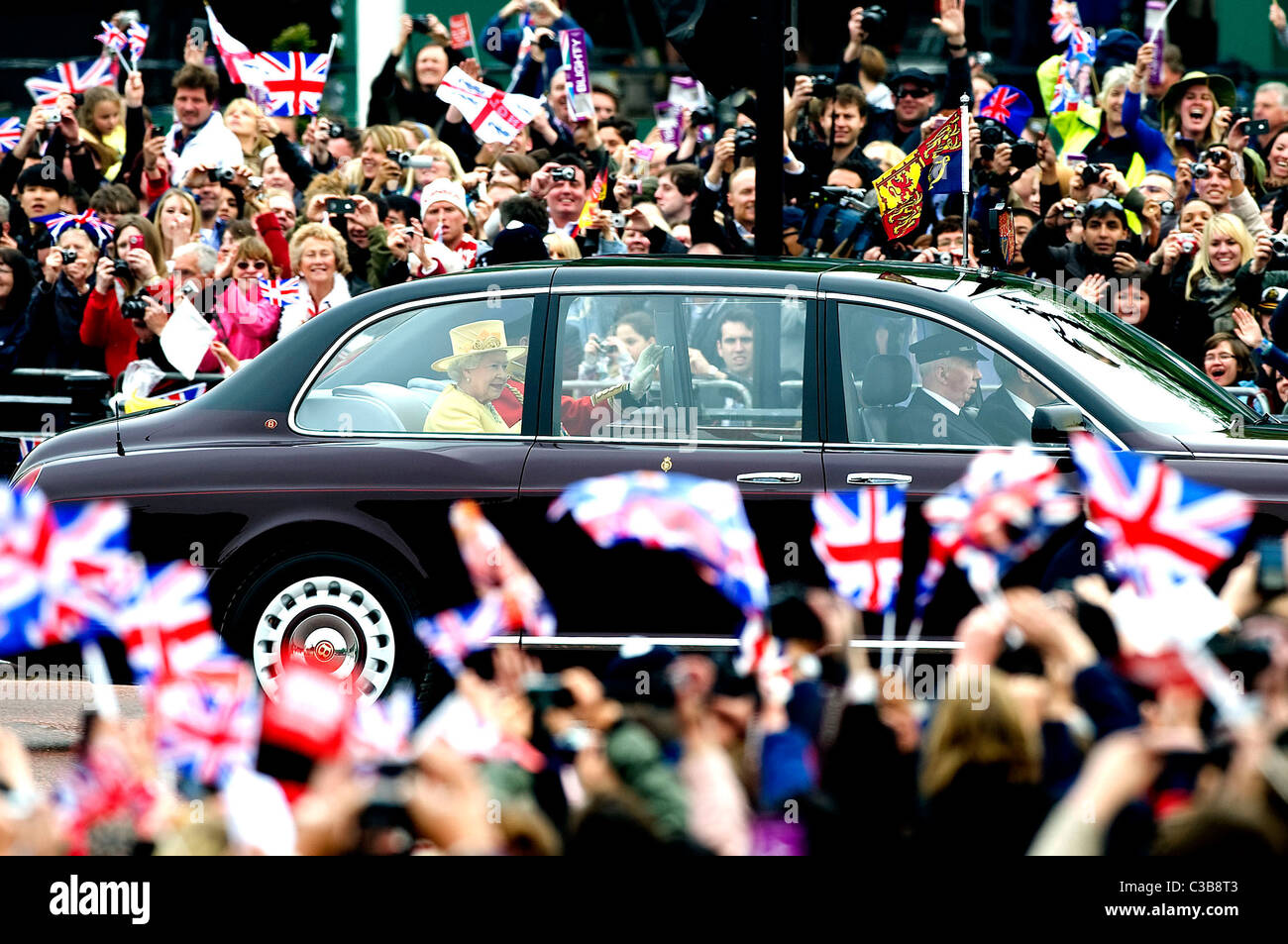 Royal  Wedding of Prince William and Catherine Middleton. 29th April 2011 Queen Elizabeth II and her husband Prince Philip, Stock Photo