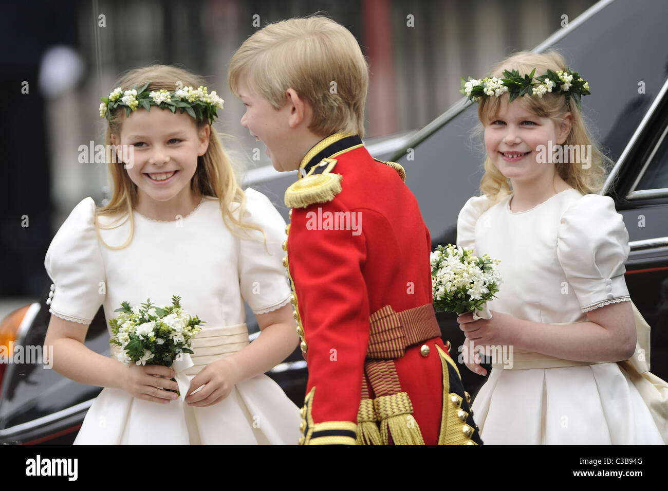 The Wedding of Prince William and Catherine Middleton. 29th April 2011   Bridesmaid Margarita Armstrong-Jones, page boy Tom Stock Photo