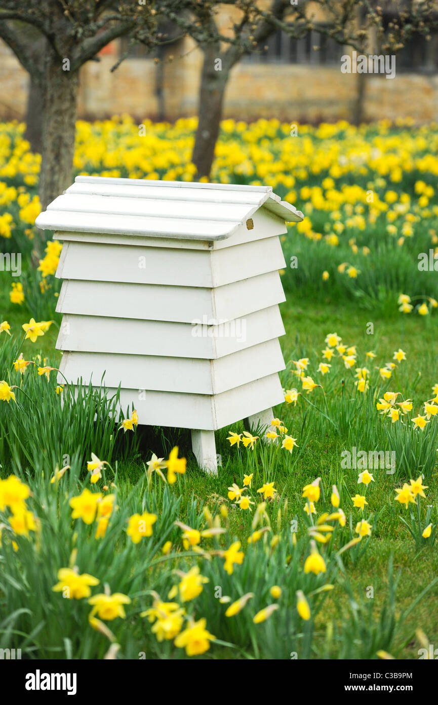 A beehive in the gardens of Hever Castle in Kent, UK Stock Photo