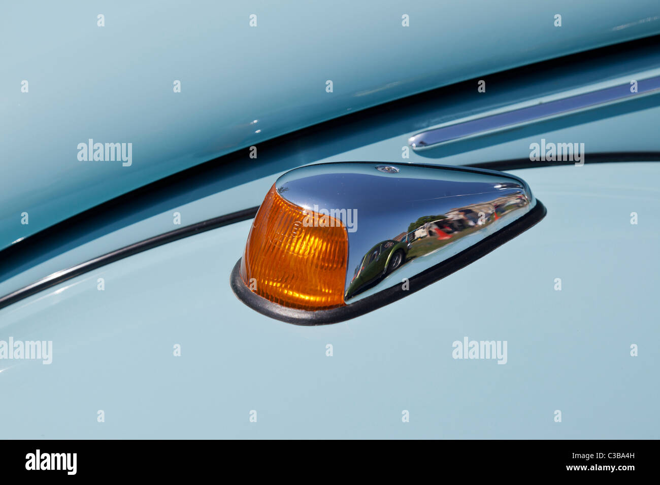 Indicator light on vintage Volkswagen Beetle Stock Photo