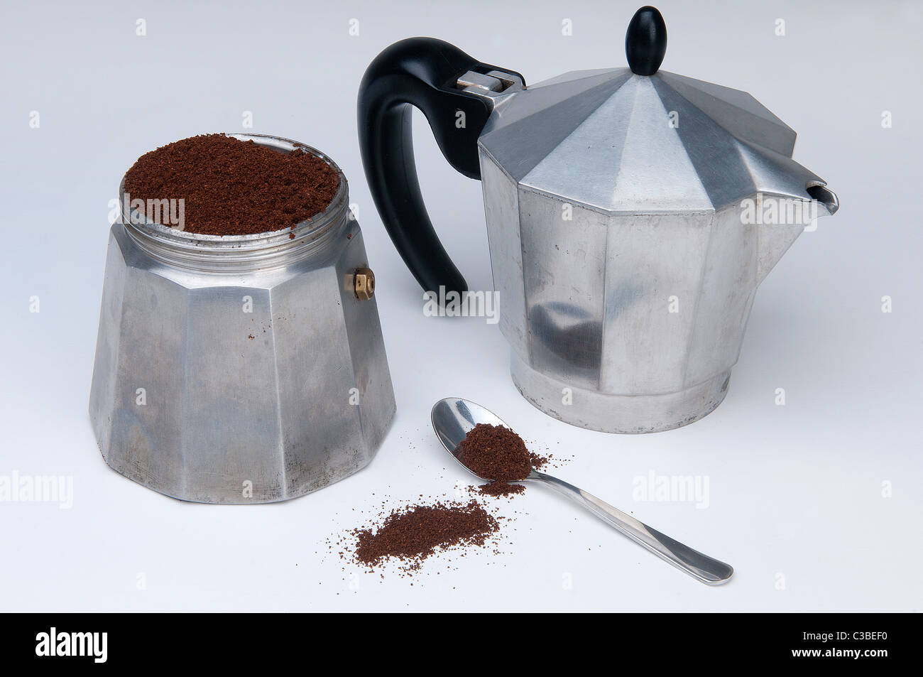 a coffee pot on the table Stock Photo