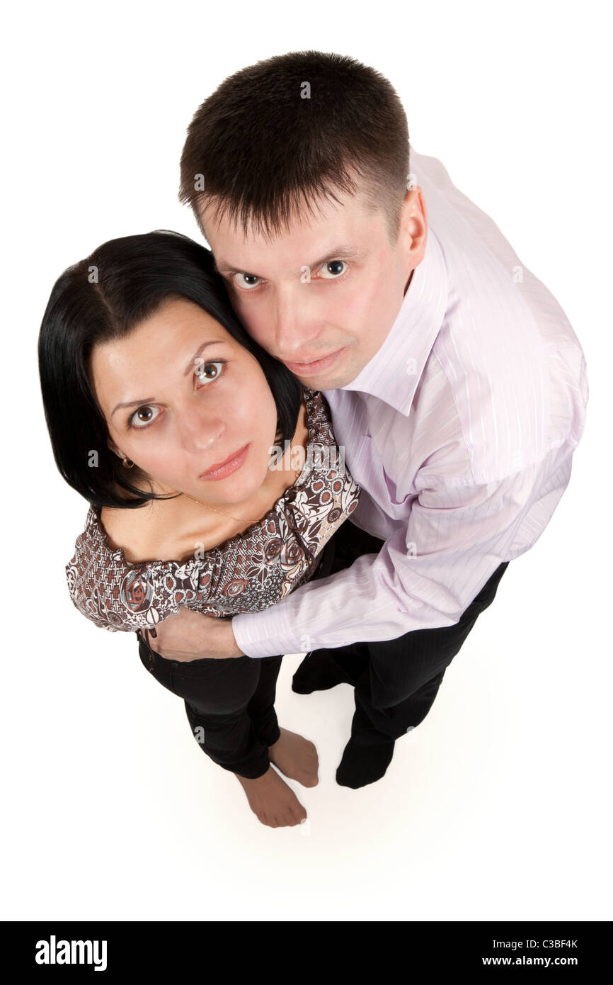 woman and man isolated on white background Stock Photo - Alamy