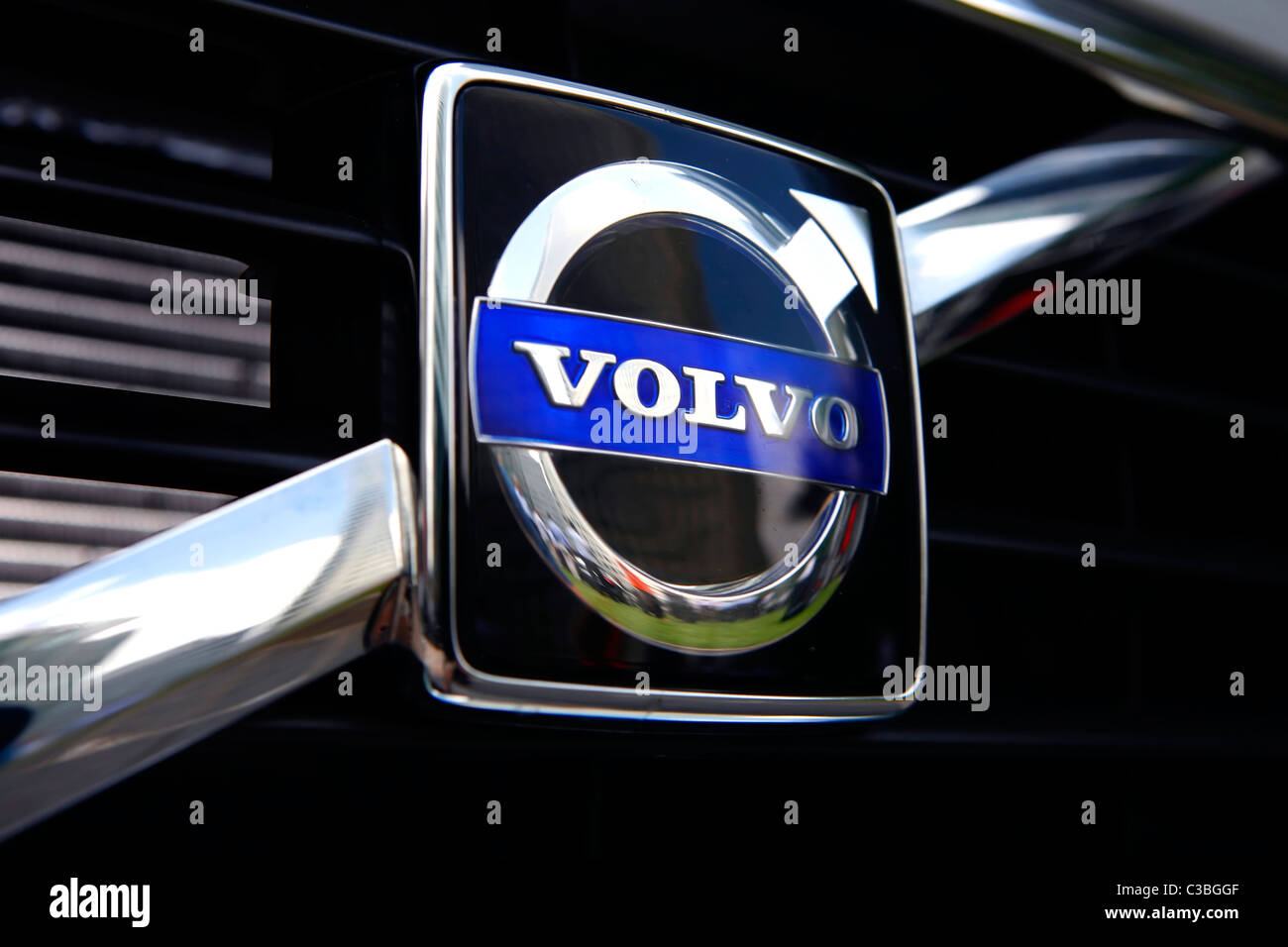 Picture shows a detail of a highly polished Volvo in London Stock Photo