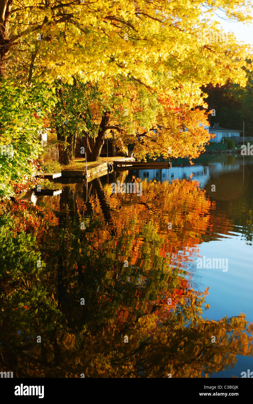 Autumn Mountain with lake view and colorful foliage in forest Stock ...