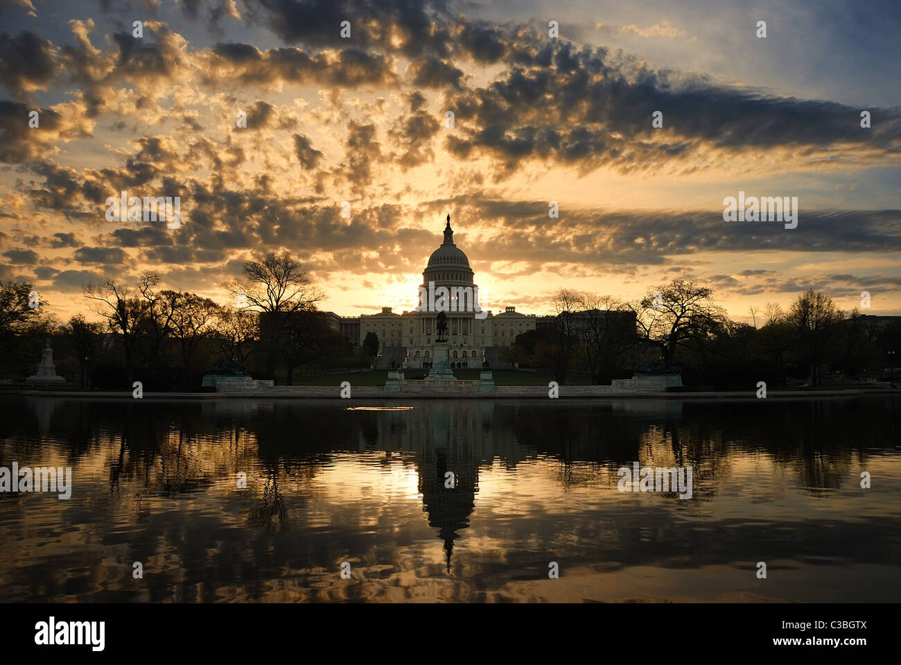 Capitol hill building in the morning with colorful cloud , Washington DC. Stock Photo