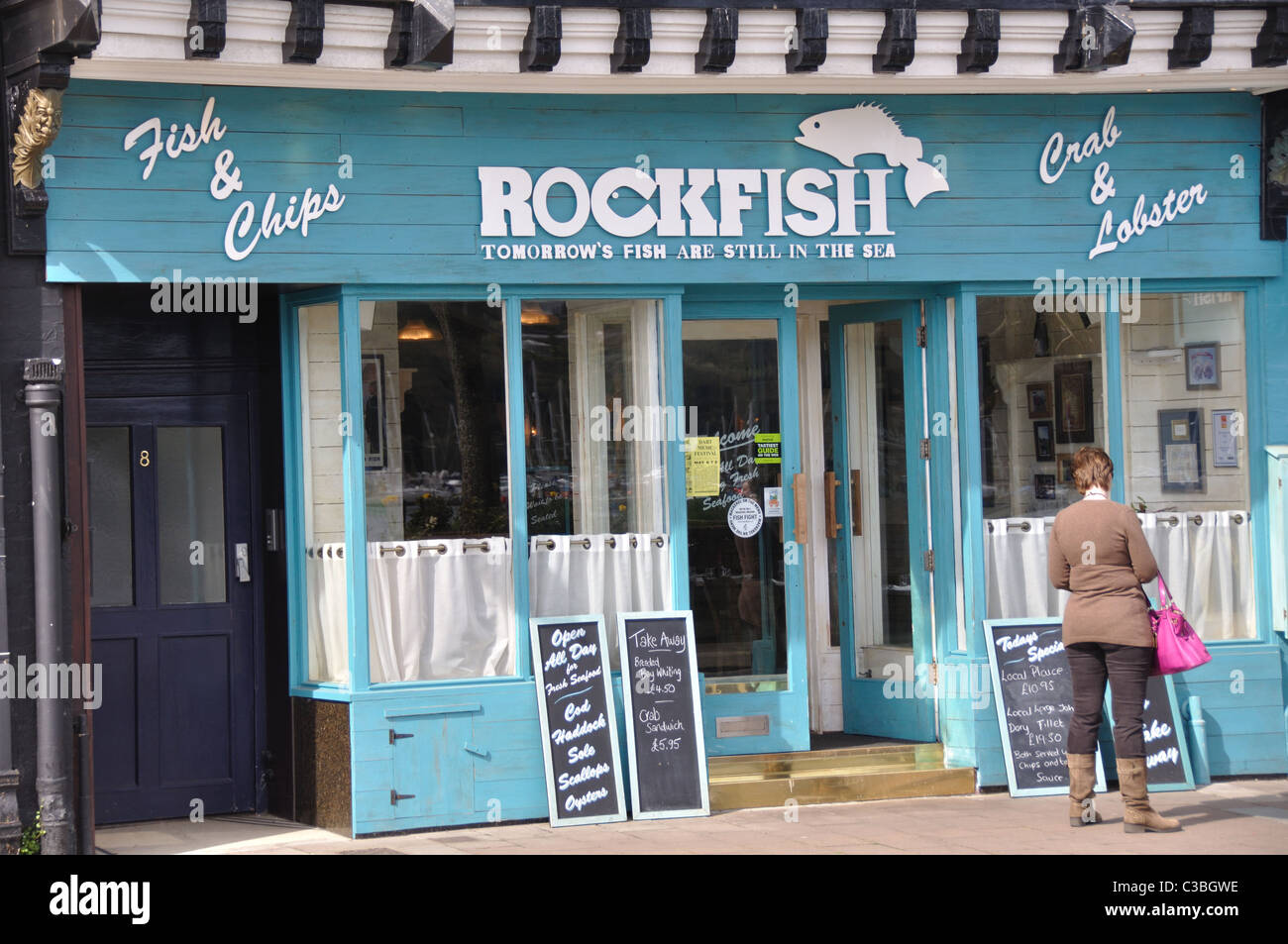 The Rockfish Restaurant in Dartmouth, Devon, U.K. Stock Photo