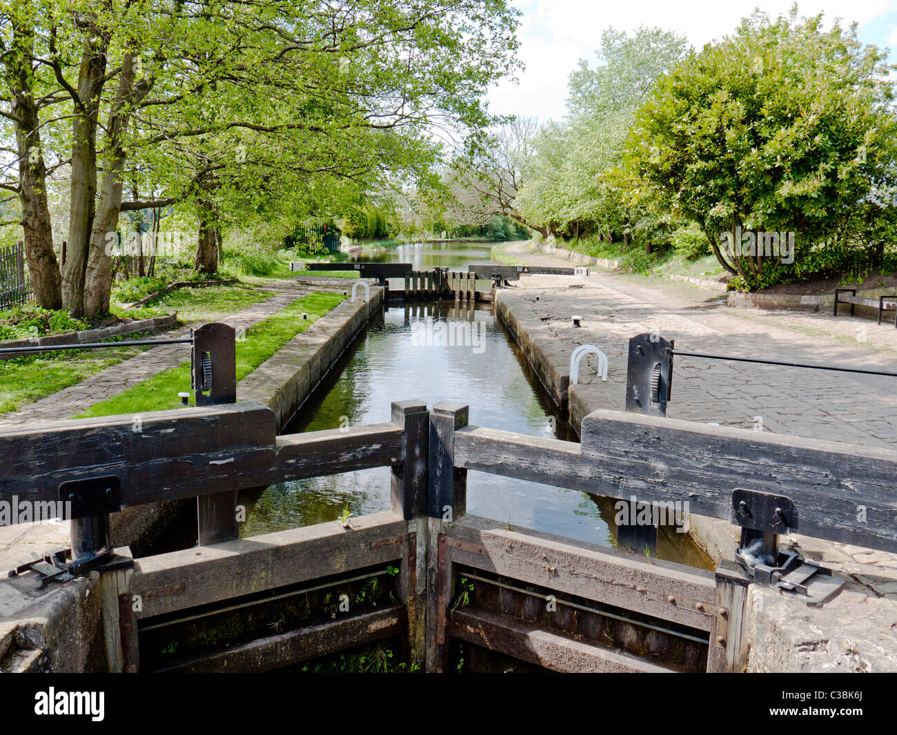 Lock Gates on the Rochdale canal, Chadderton, Oldham, Lancashire