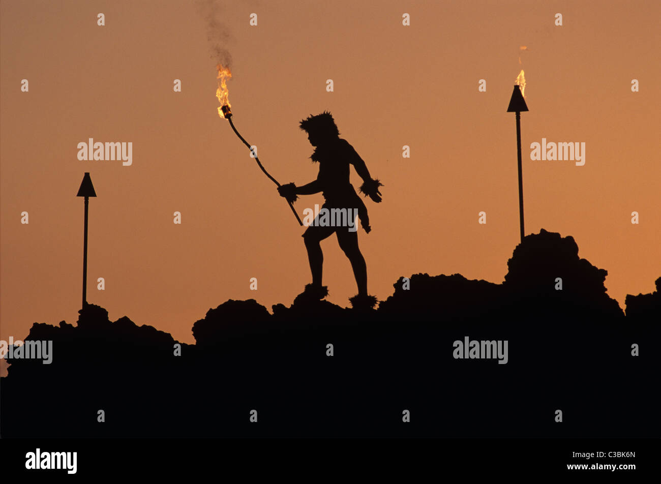 Hawaiian torch lighting ceremony hires stock photography and images