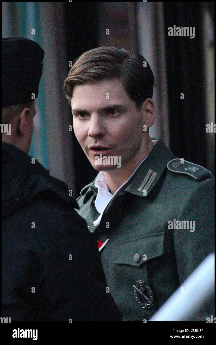 German actor Daniel Bruhl on the set of 'Inglourious Basterds' at the
