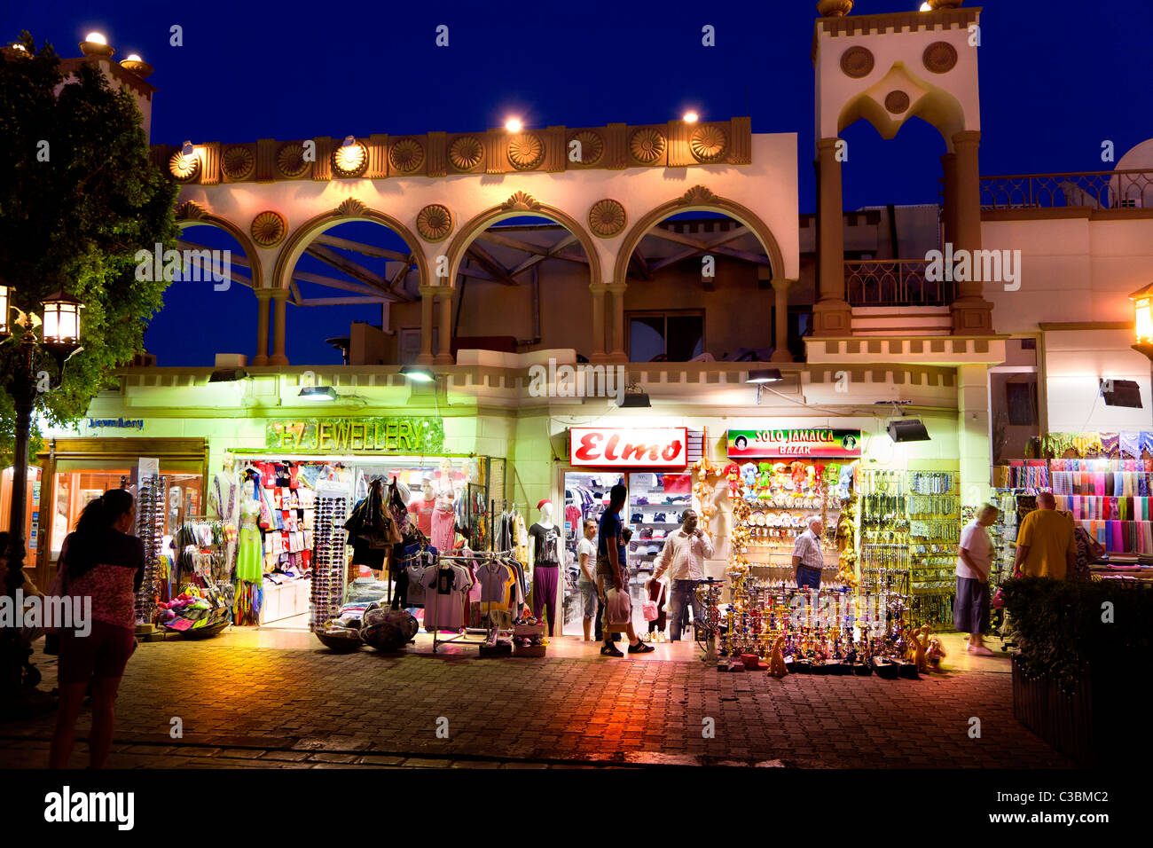 KING OF BAHRAIN STREET, (HIS MAJESTY KING HAMAD BIN ISA AL KHALIFA) Naama Bay, Sharm El Sheik. Egypt Stock Photo