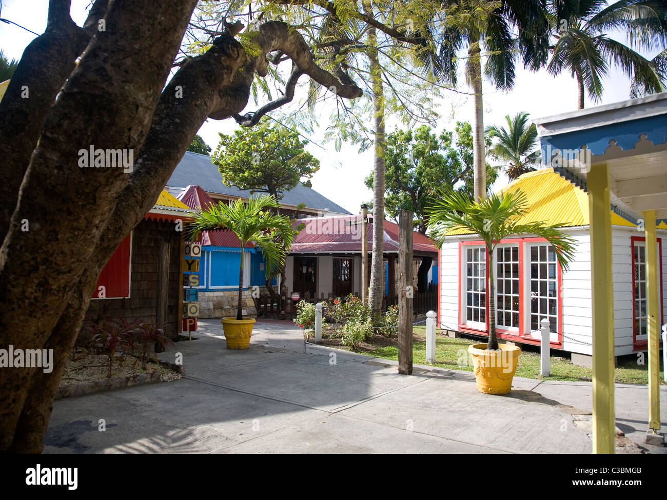 Redcliffe Quay Shops in St Johns , Antigua Stock Photo