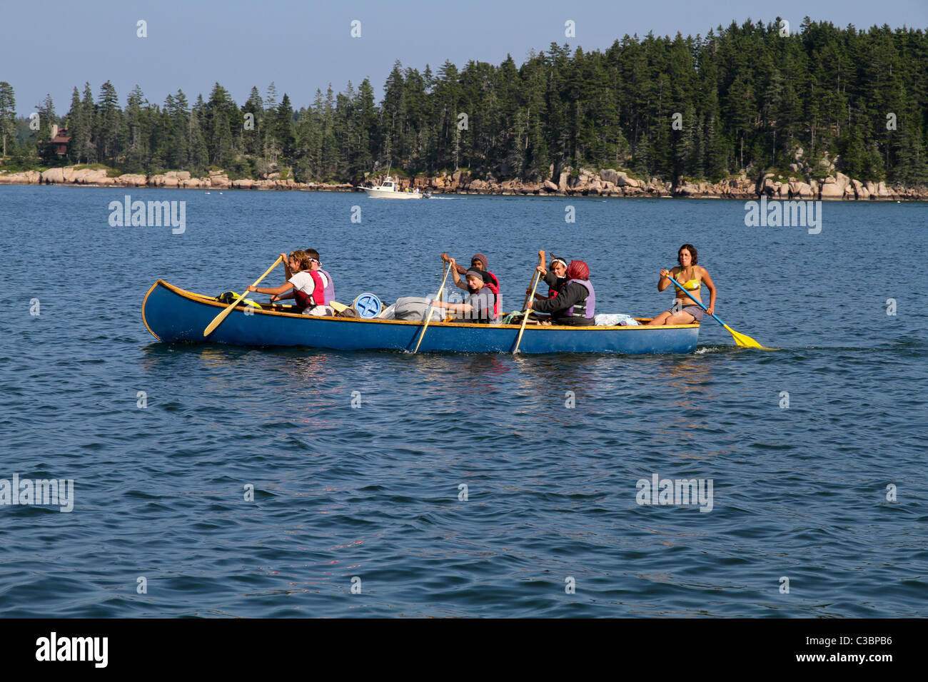 Campers in Mackerel Cove Stock Photo Alamy