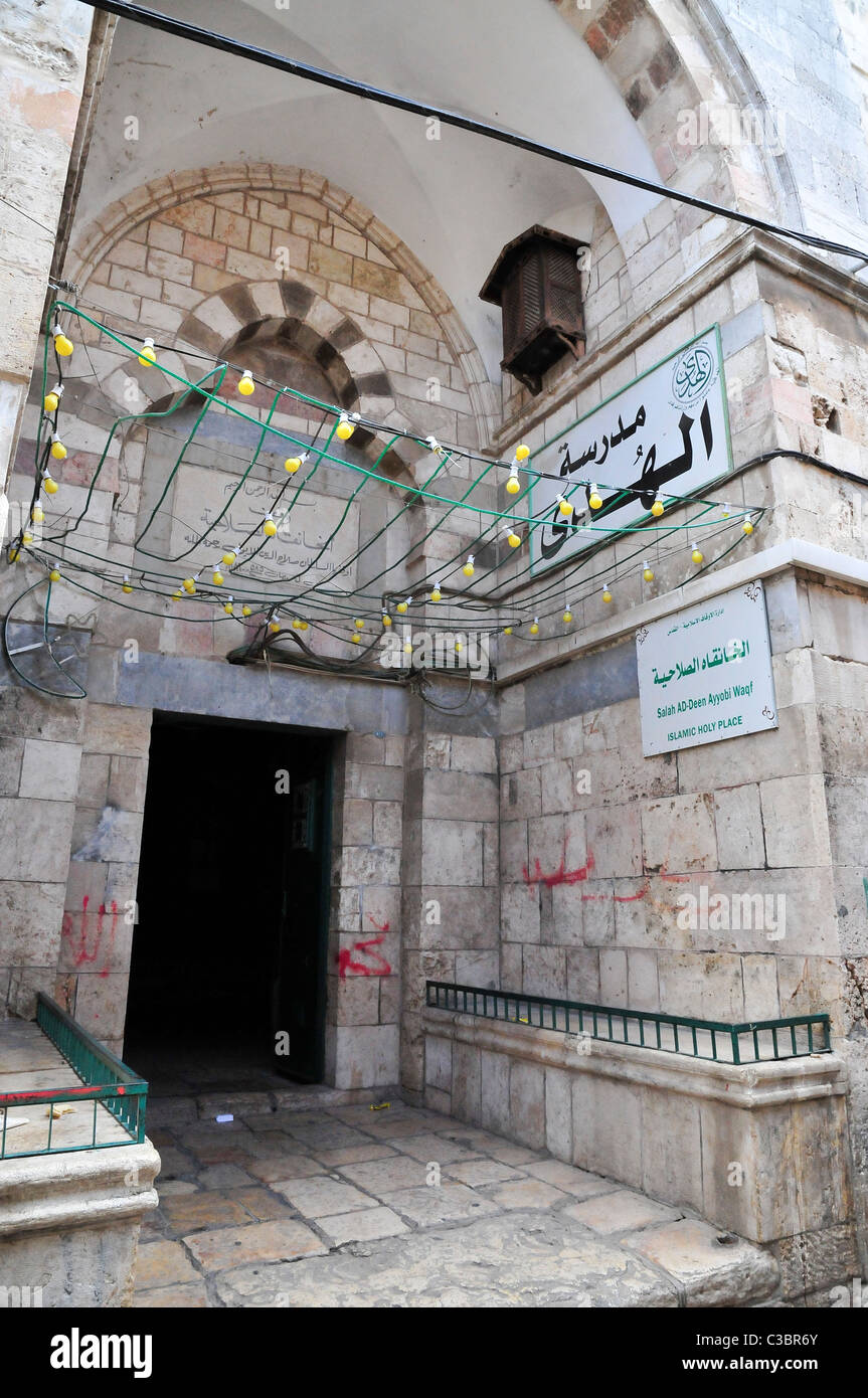 Israel, Jerusalem, old city, Salah Ad-Deen Ayyobi Waqf Islamic holy place Stock Photo
