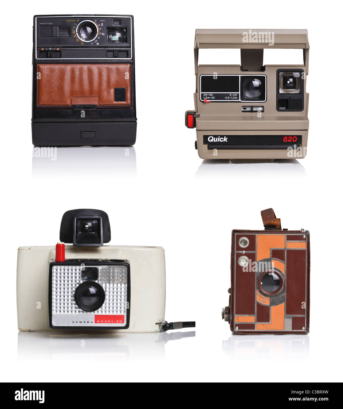 fine collection of retro camera isolated on white background Stock Photo