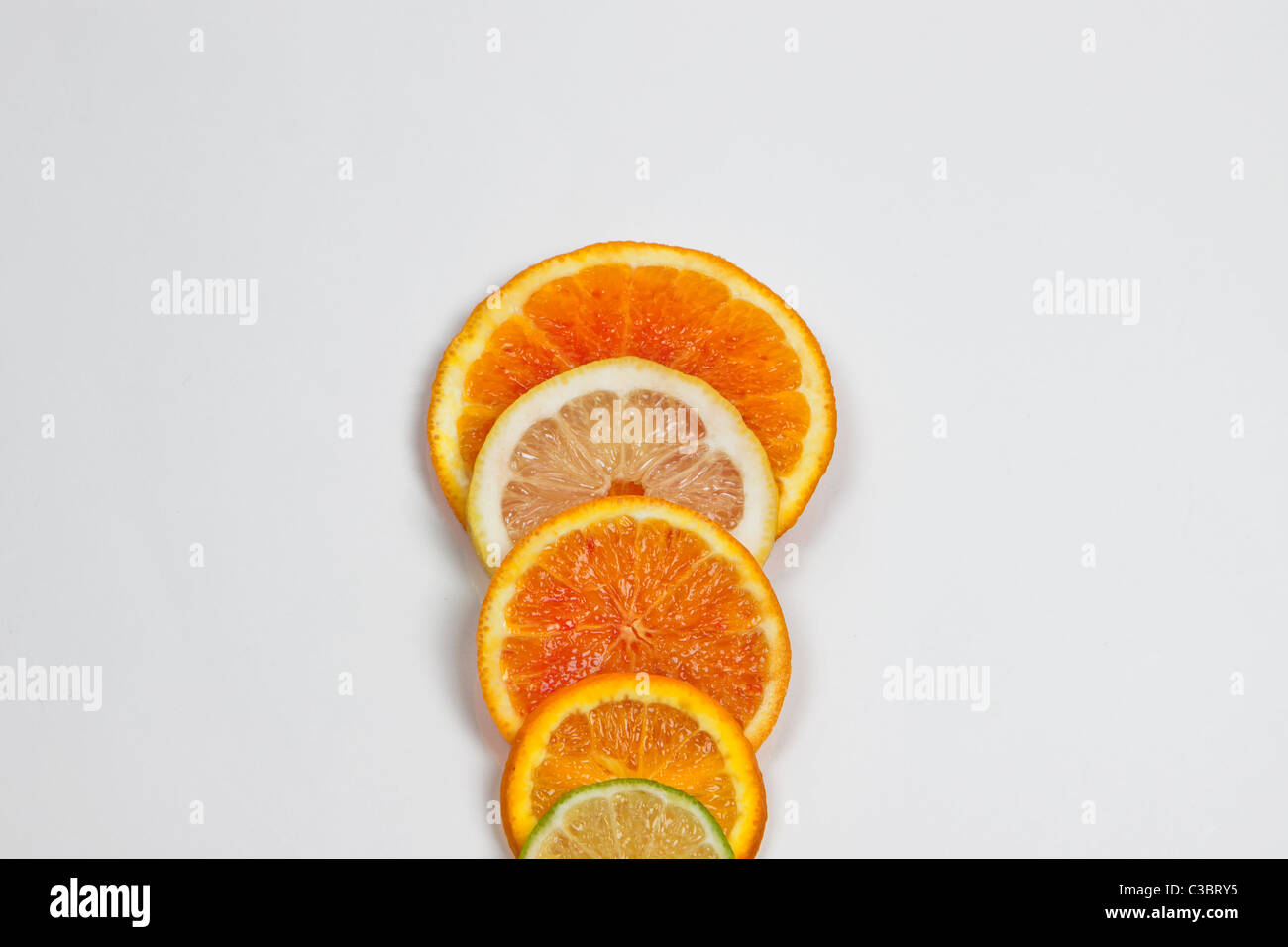 slices of citrus fruits Stock Photo