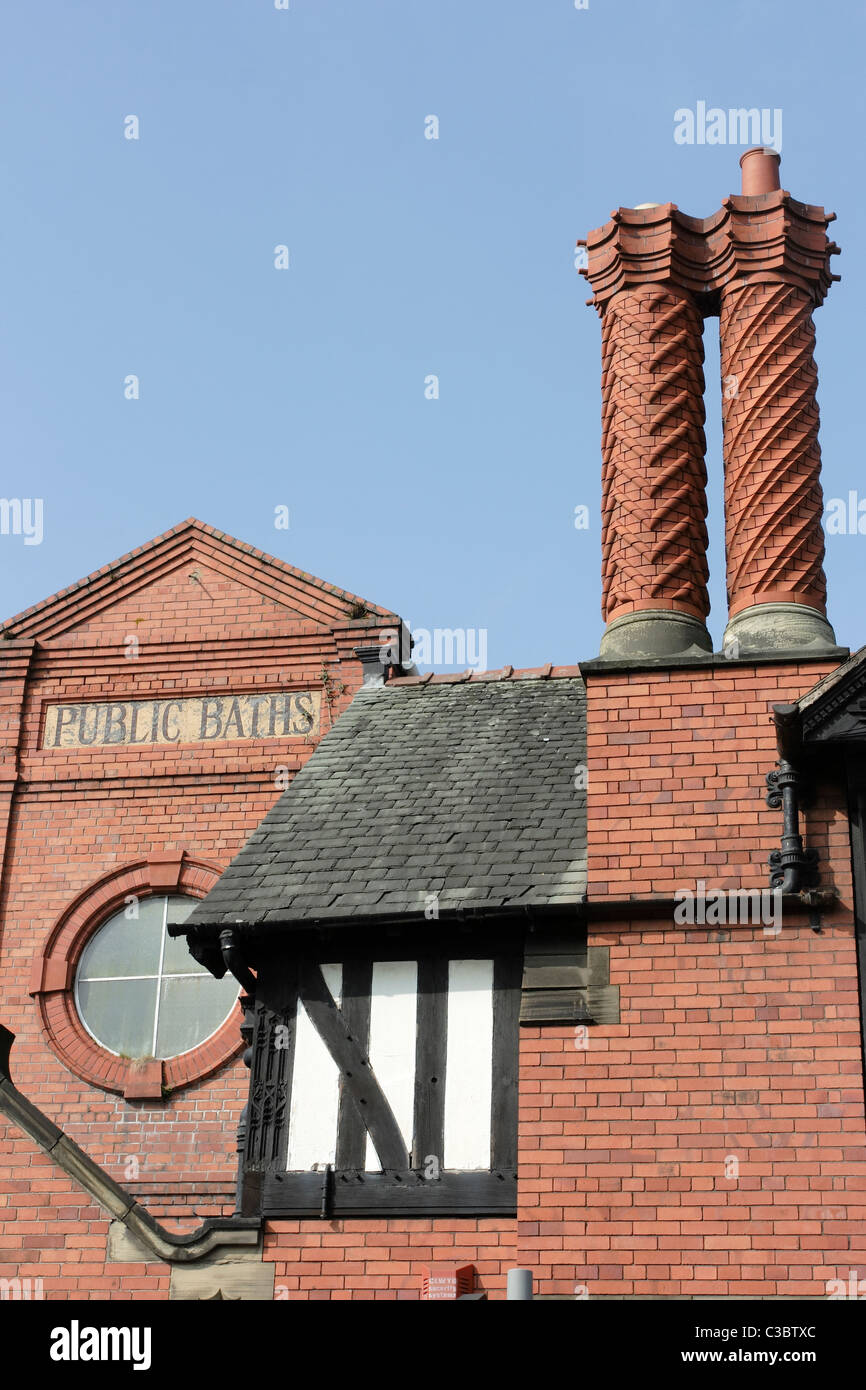 The Victorian red brick Public Baths in the historic city of Chester