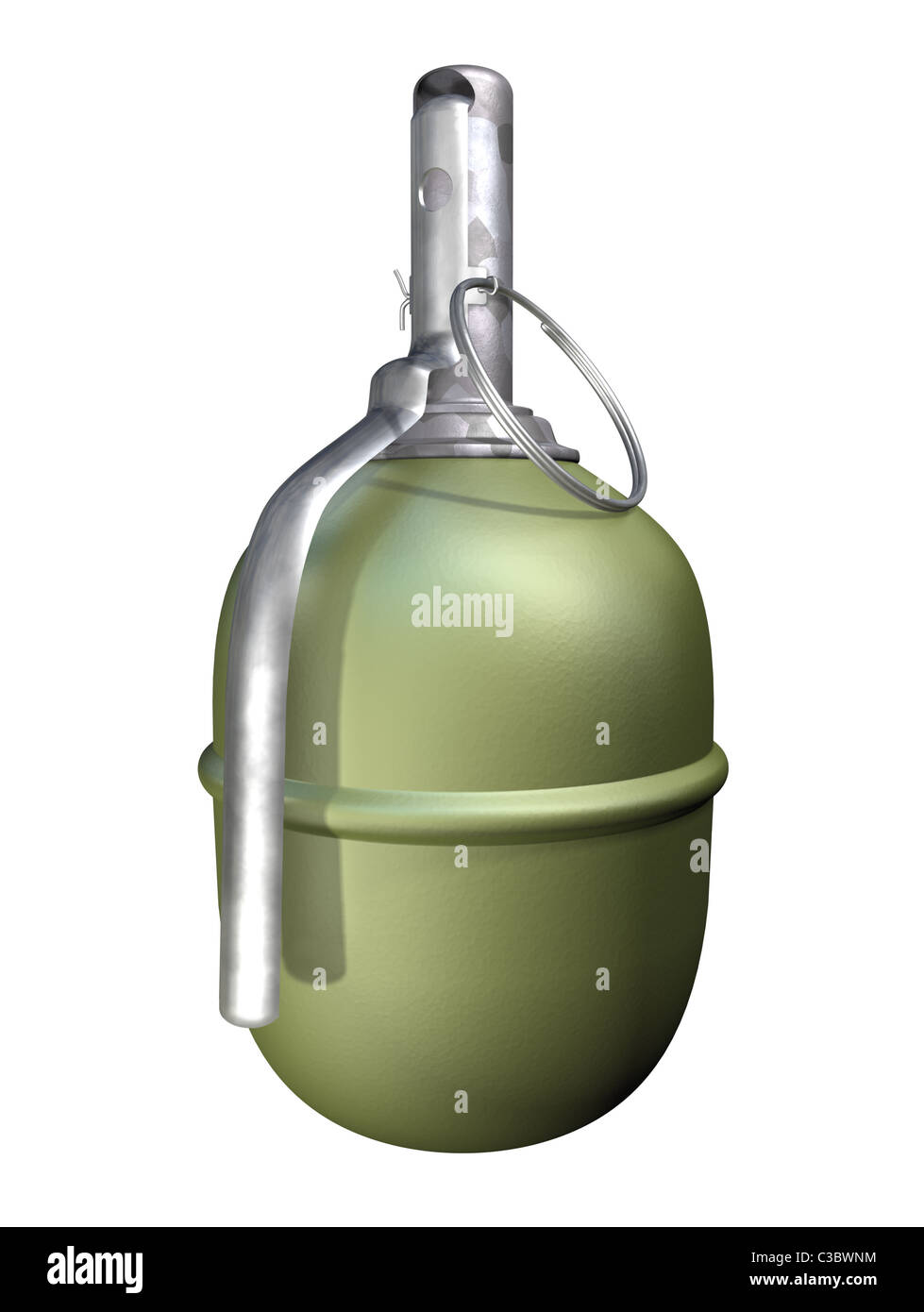 realistic grenade isolated white Stock Photo