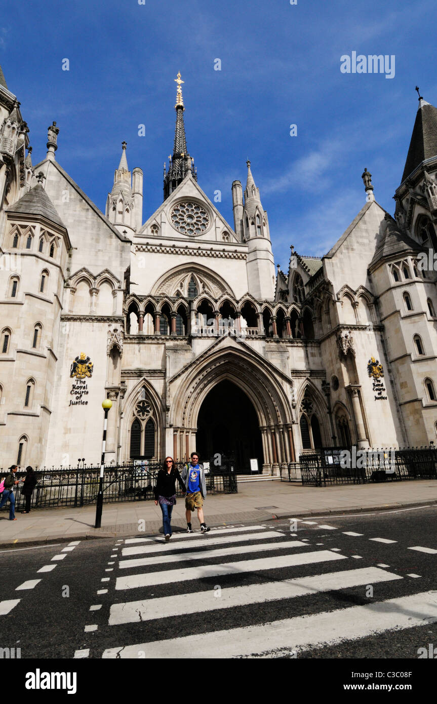 The Royal Courts of Justice, Fleet Street, London, England, UK Stock Photo