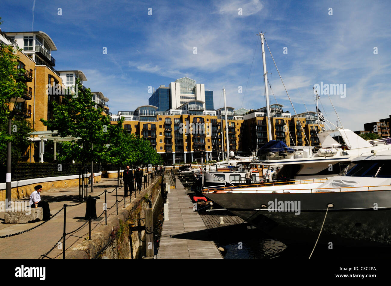 St Katharine's Dock Marina and Apartments, London, England, UK Stock Photo