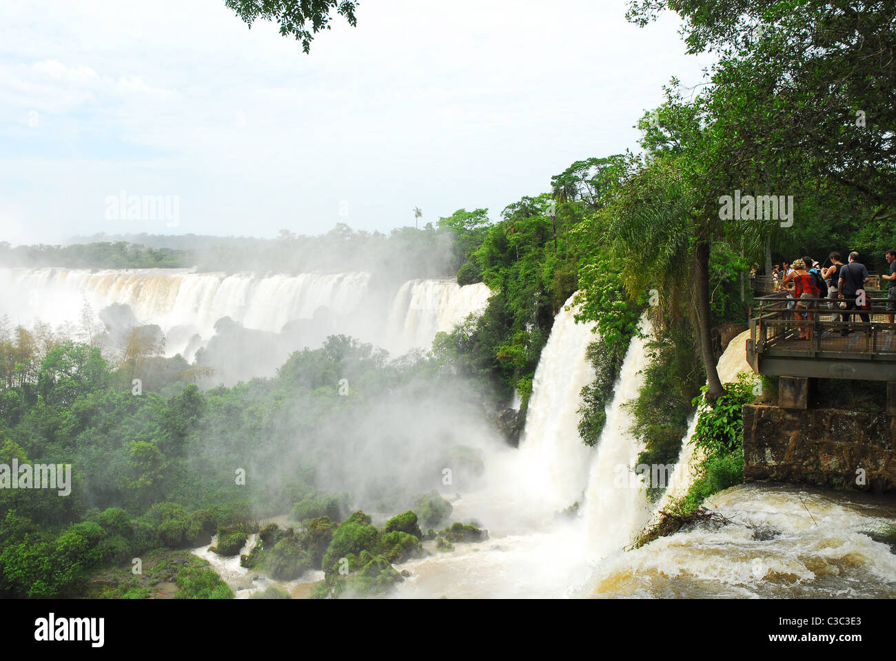 Iguacu falls on the border between Brazil and Argentina Stock Photo