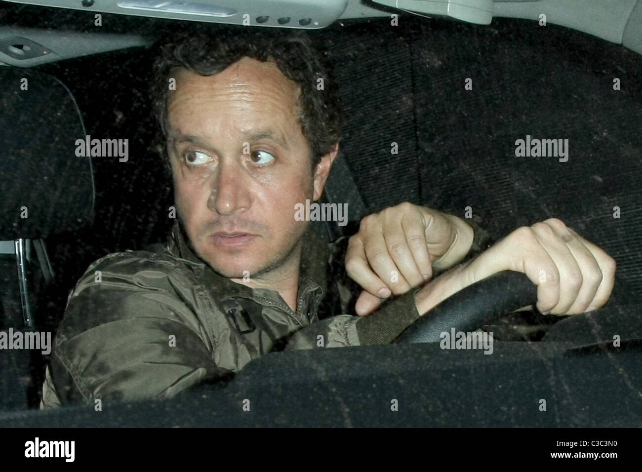 Pauly Shore driving away after leaving Nobu restaurant Los Angeles