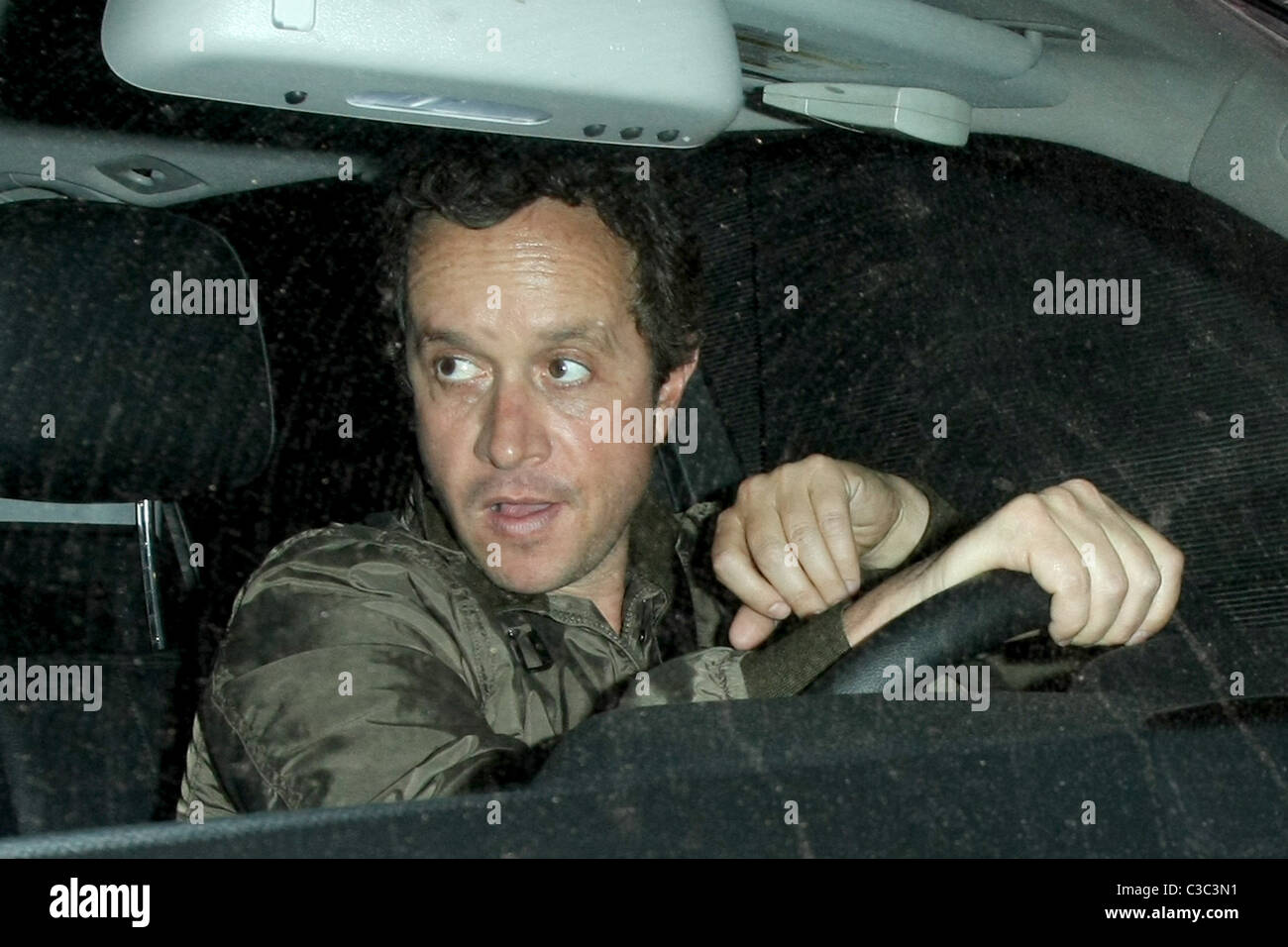 Pauly Shore driving away after leaving Nobu restaurant Los Angeles
