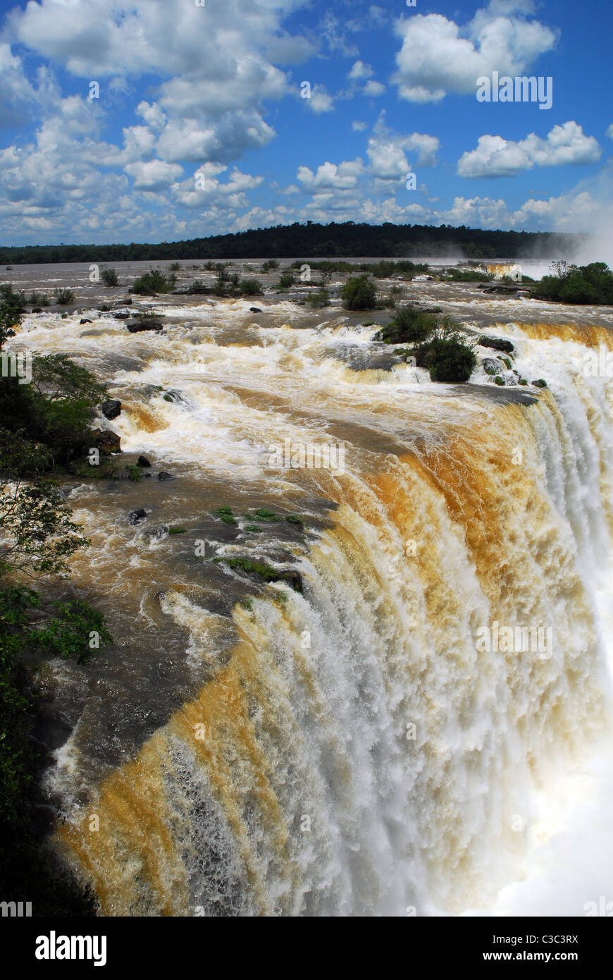 Iguacu falls on the border between Brazil and Argentina Stock Photo