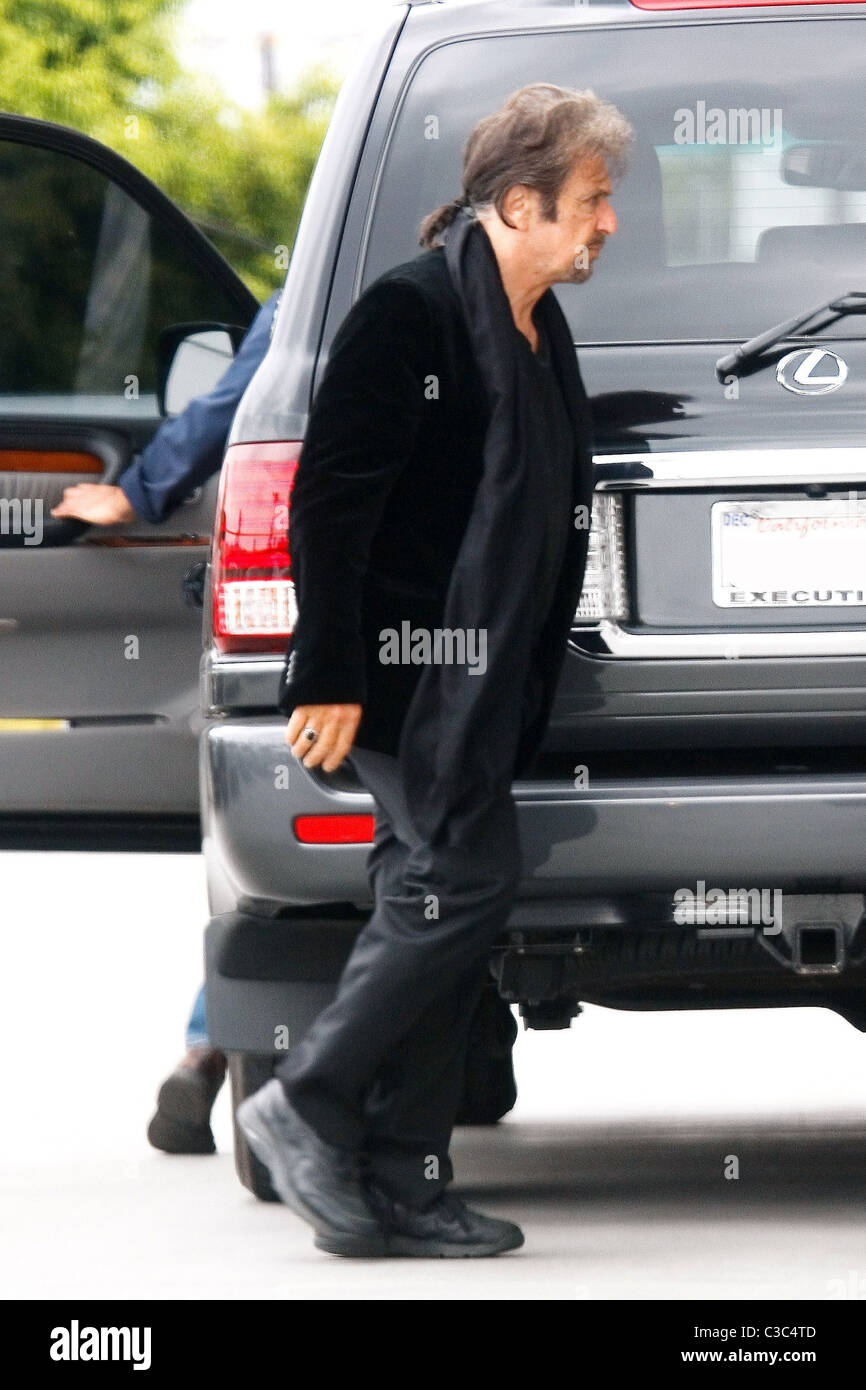 Al Pacino steps out of his car in Beverly Hills, wearing an all black