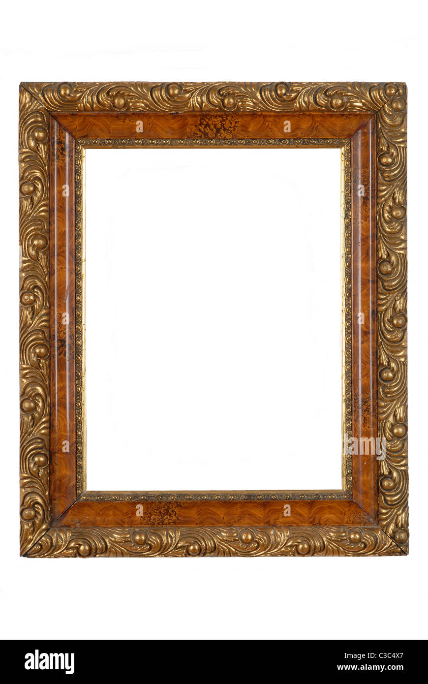 old wooden carved and gilded frame Stock Photo Alamy