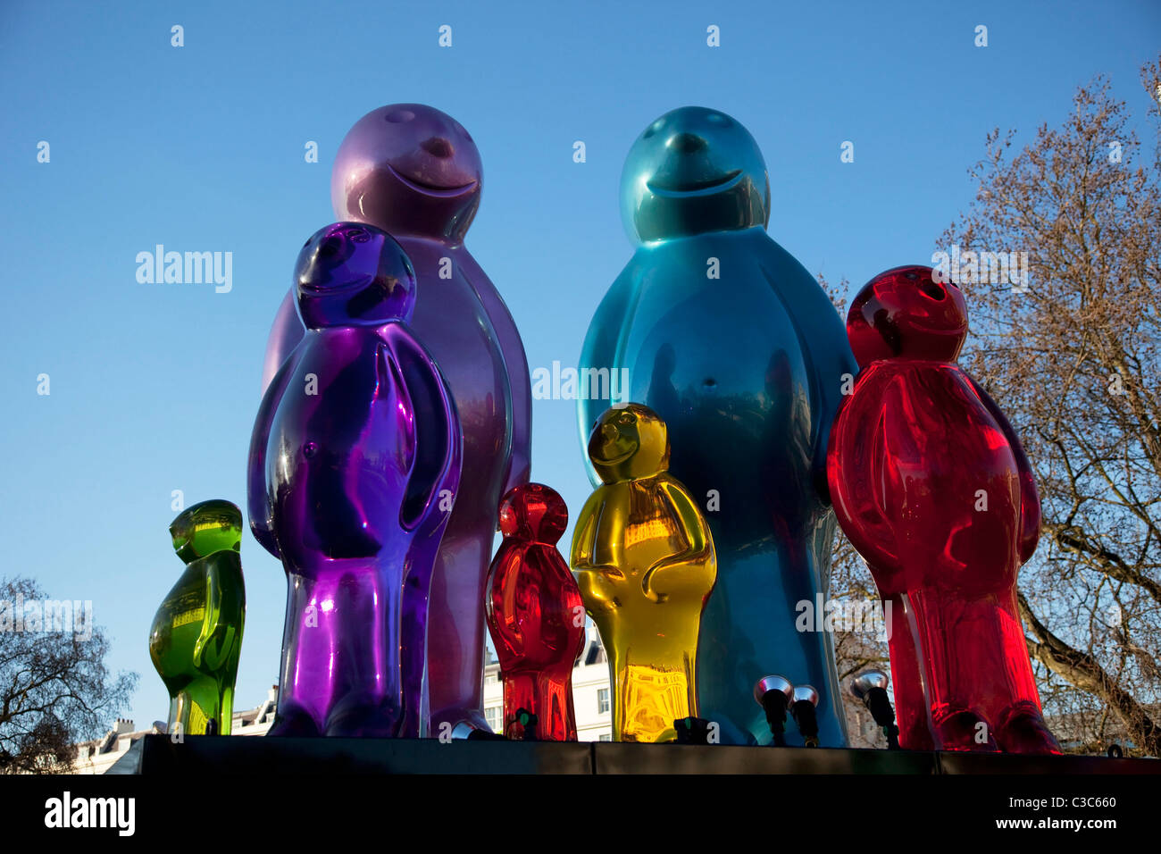The Jelly Baby Family is the work of sculptor Mauro Perucchetti Stock