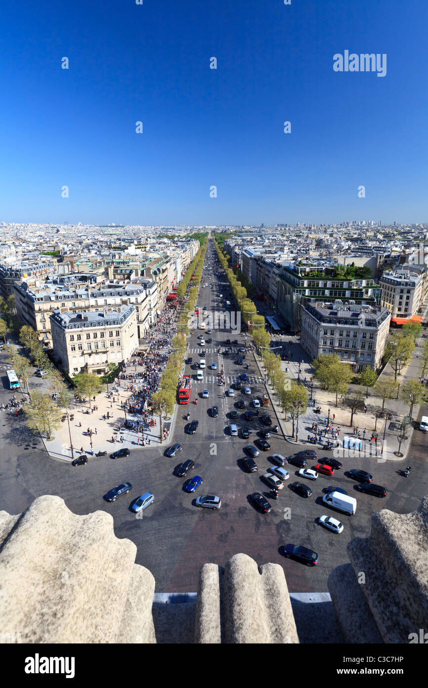 Arc de triomphe view from the top hi-res stock photography