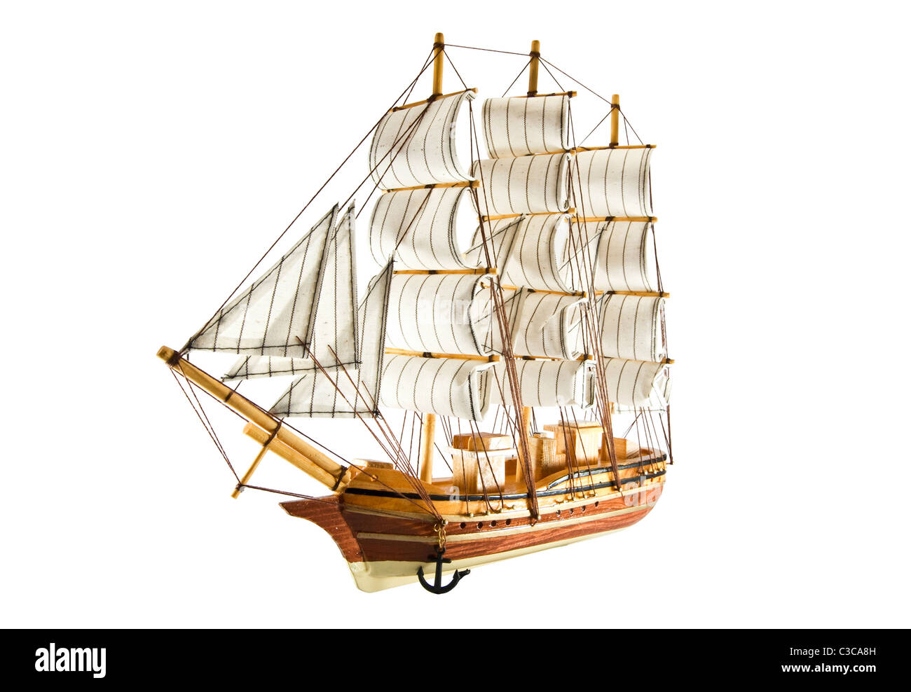 frigate is isolated on a white background Stock Photo