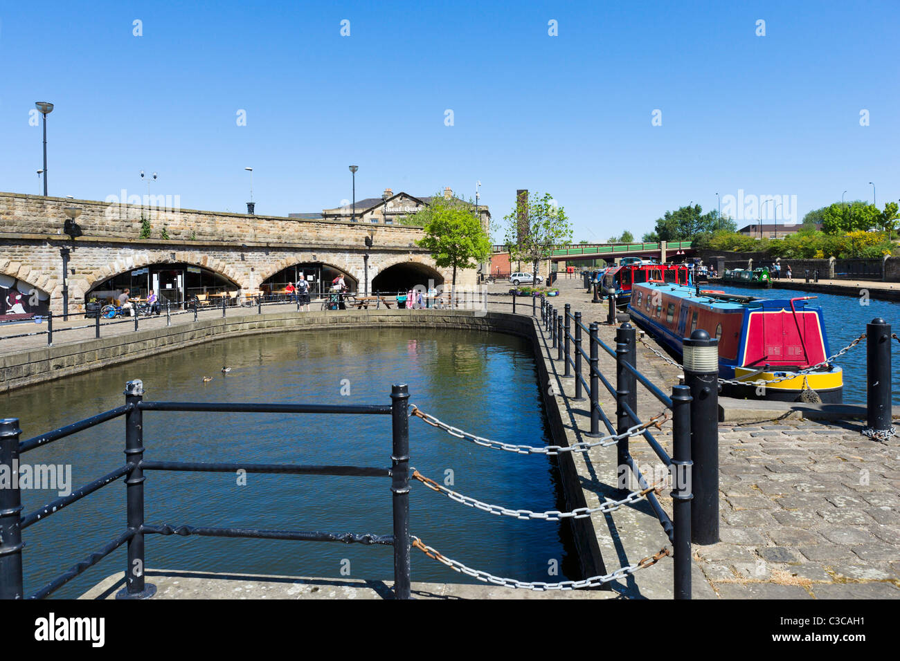 Boats in Victoria Quays, Sheffield, South Yorkshire, UK Stock Photo