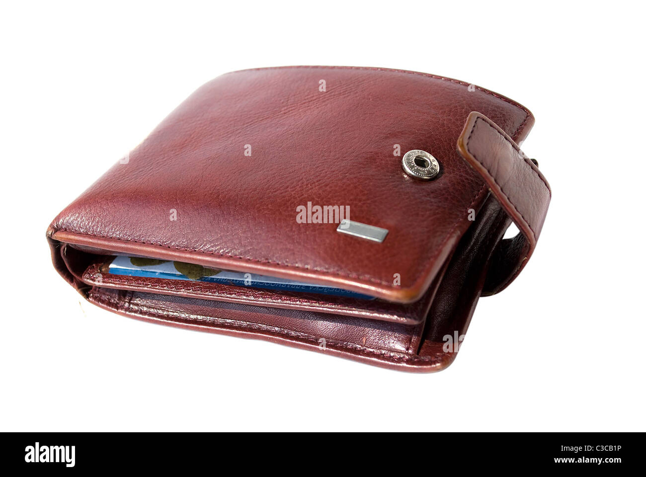 brown leather purse wallet isolated on white background Stock Photo - Alamy
