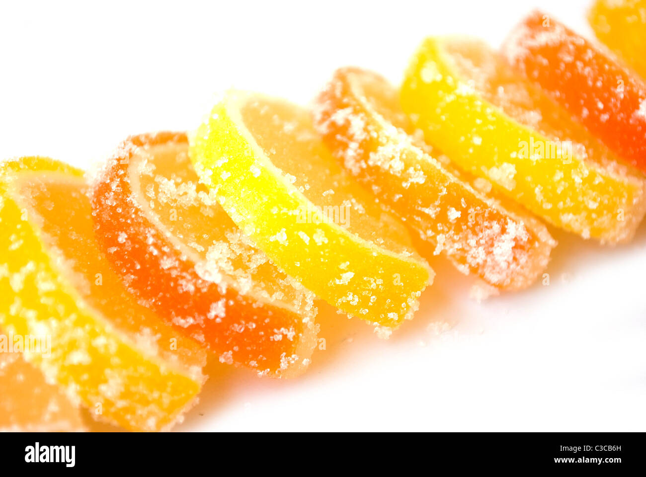 Jelly citrus candies orange and lemon isolated on white Stock Photo Alamy