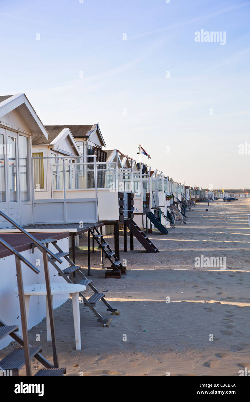 Houses on beach in The Netherlands Stock Photo Alamy