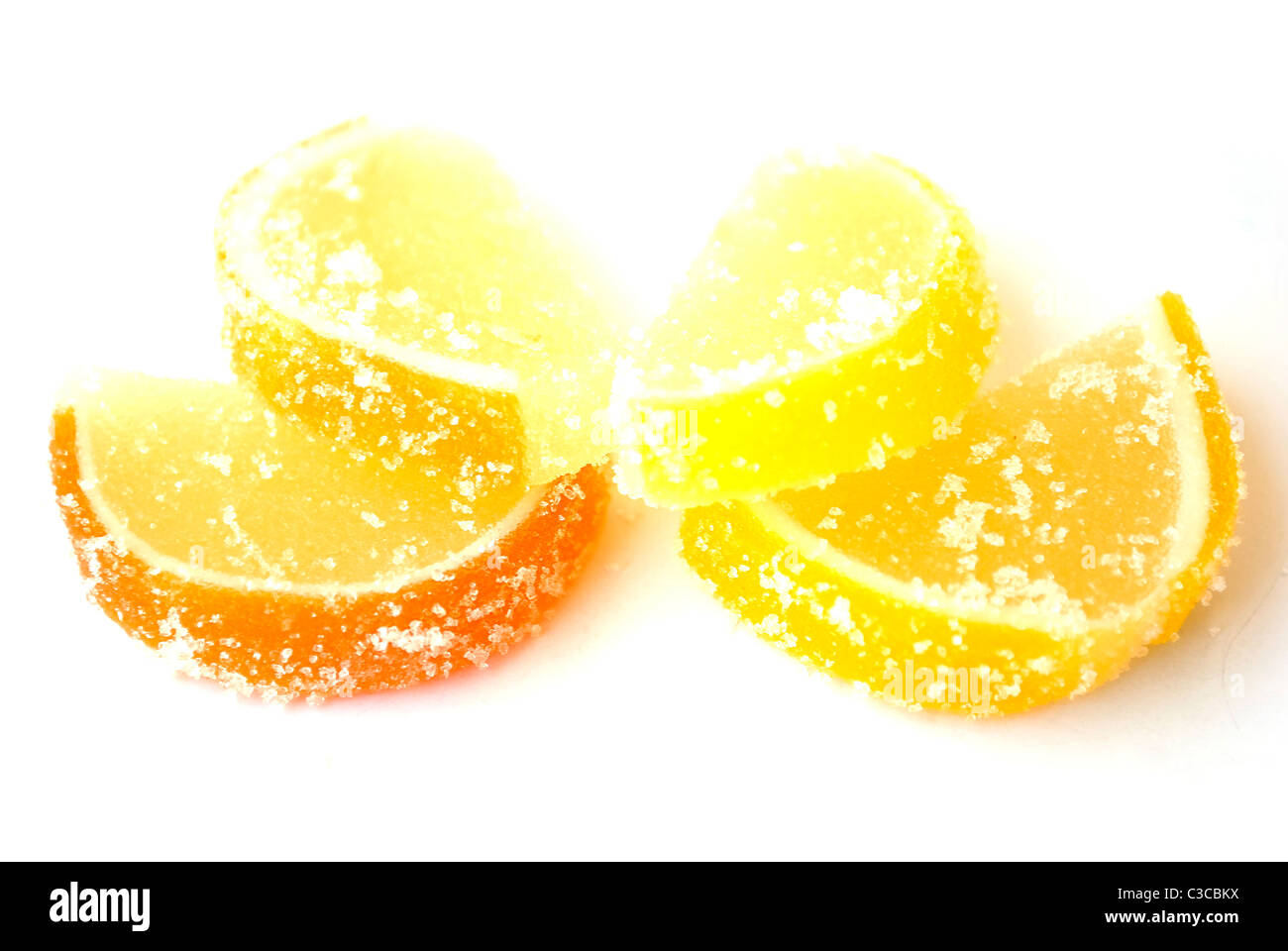 Jelly citrus candies orange and lemon isolated on white Stock Photo Alamy