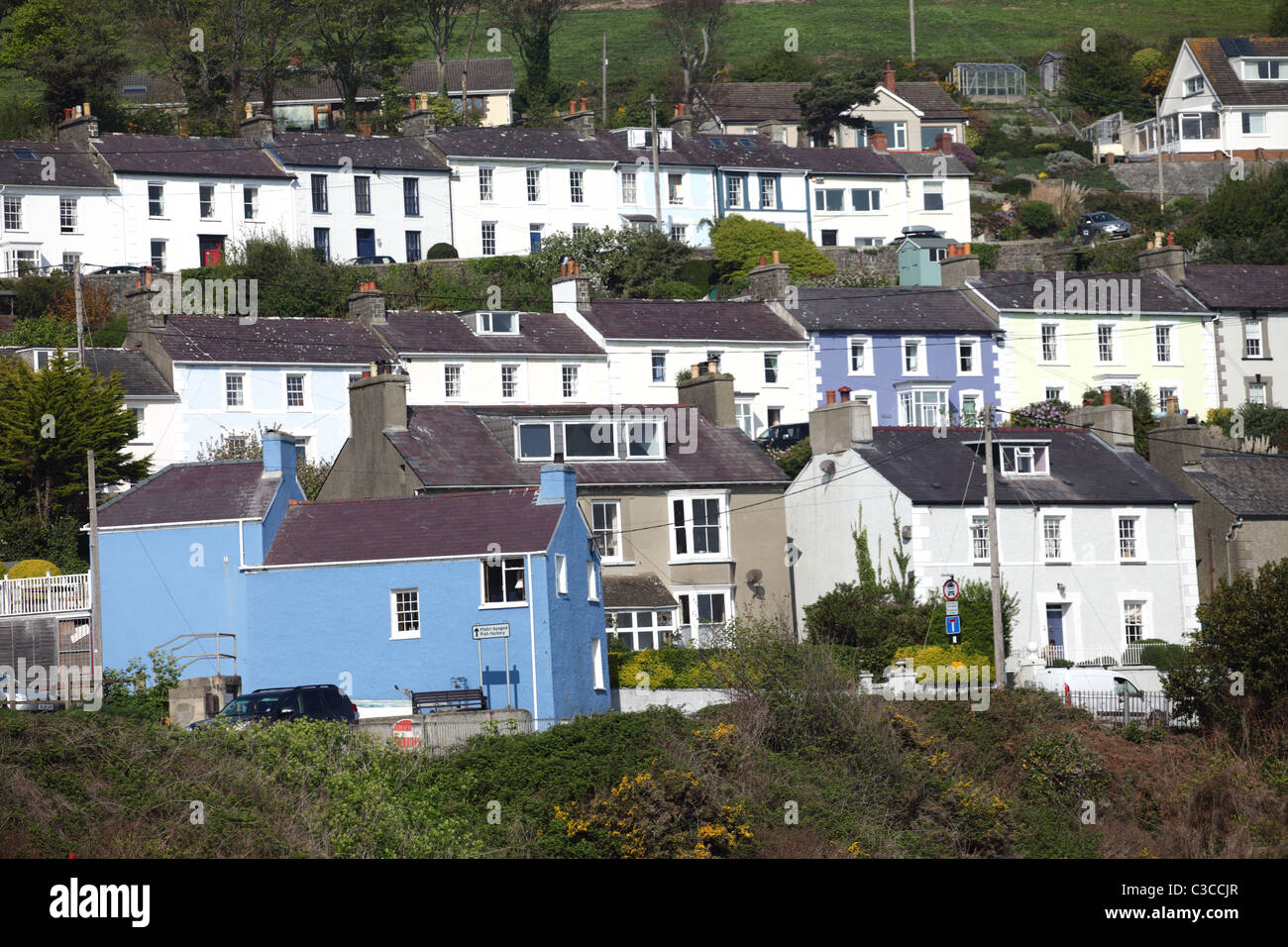 Houses, New Quay, Ceredigion, Wales Stock Photo Alamy