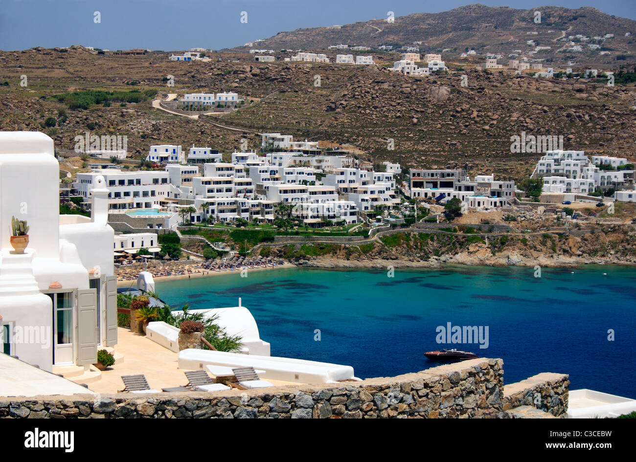 Platis Gialos Resort Mykonos Greece EU European Union Europe Stock Photo -  Alamy