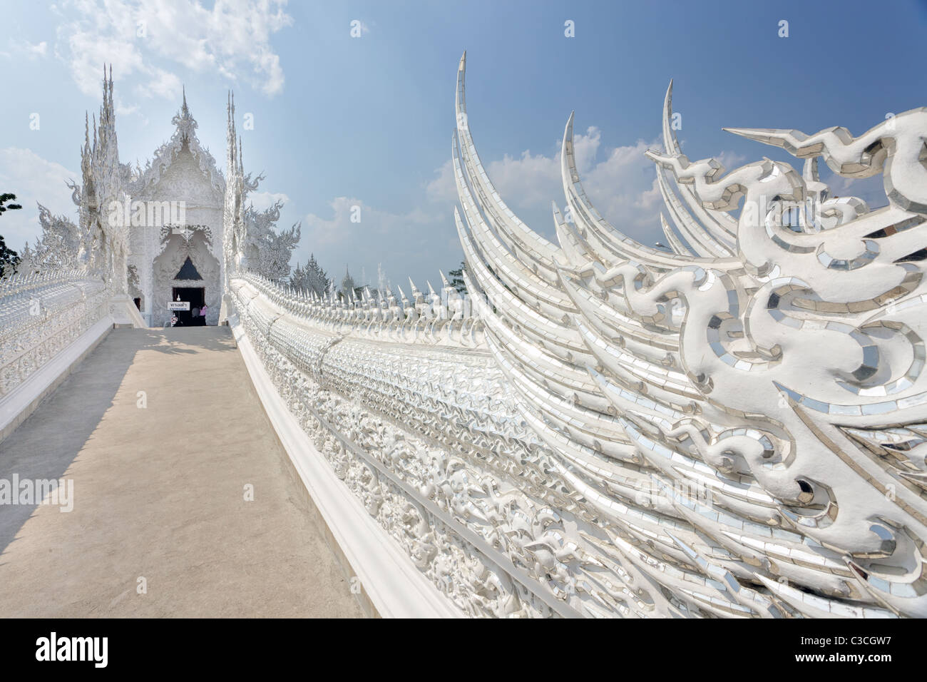 wat rong khun white temple in chiang rai, Thailand Stock Photo