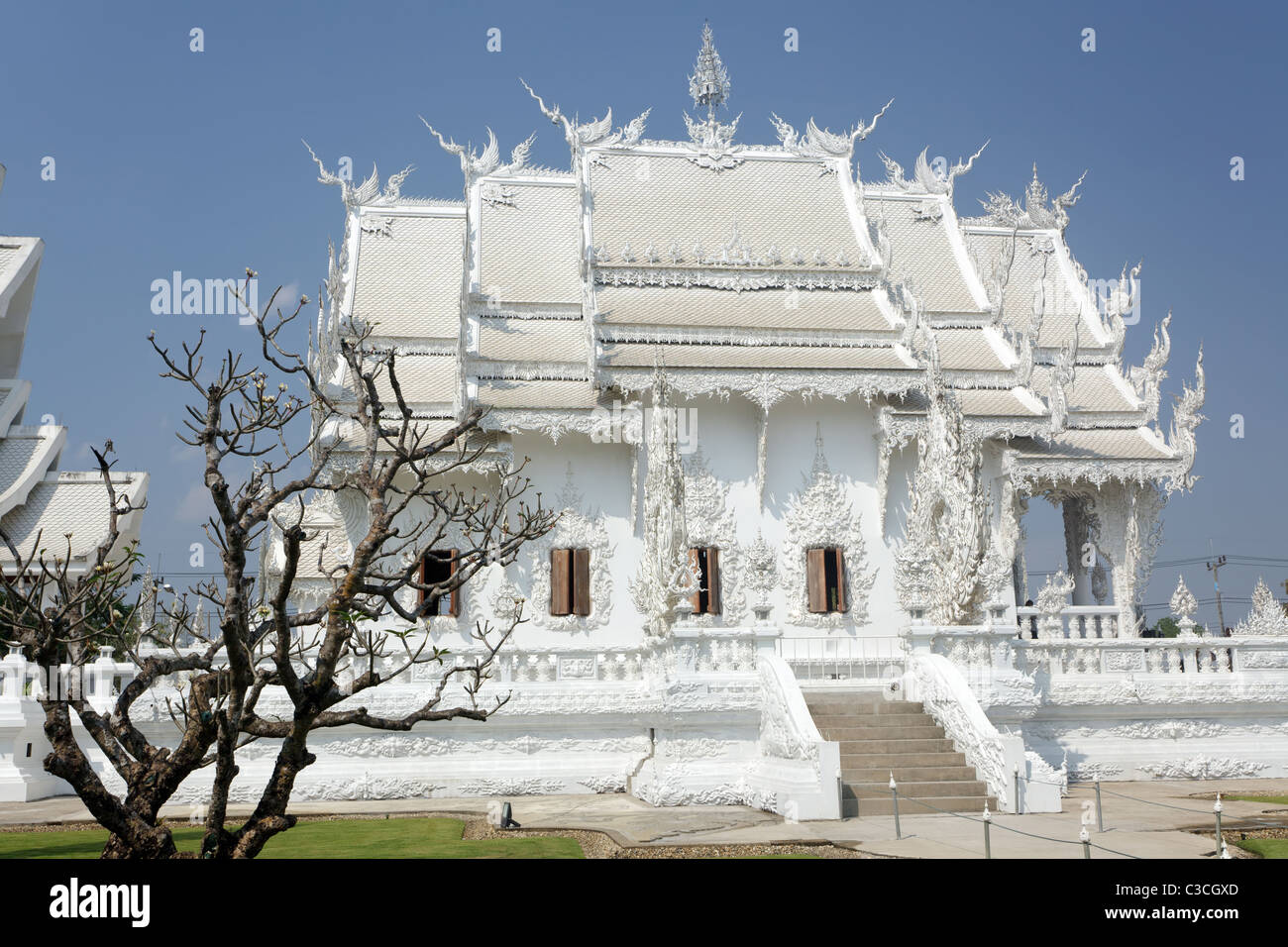 wat rong khun white temple in chiang rai, Thailand Stock Photo