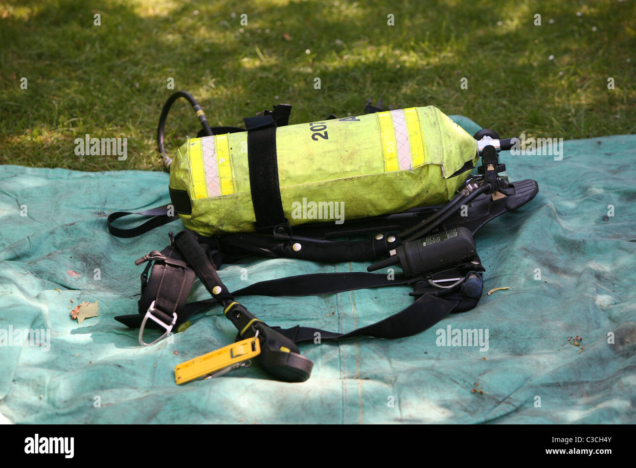 breathing apparatus used by firefighters Stock Photo