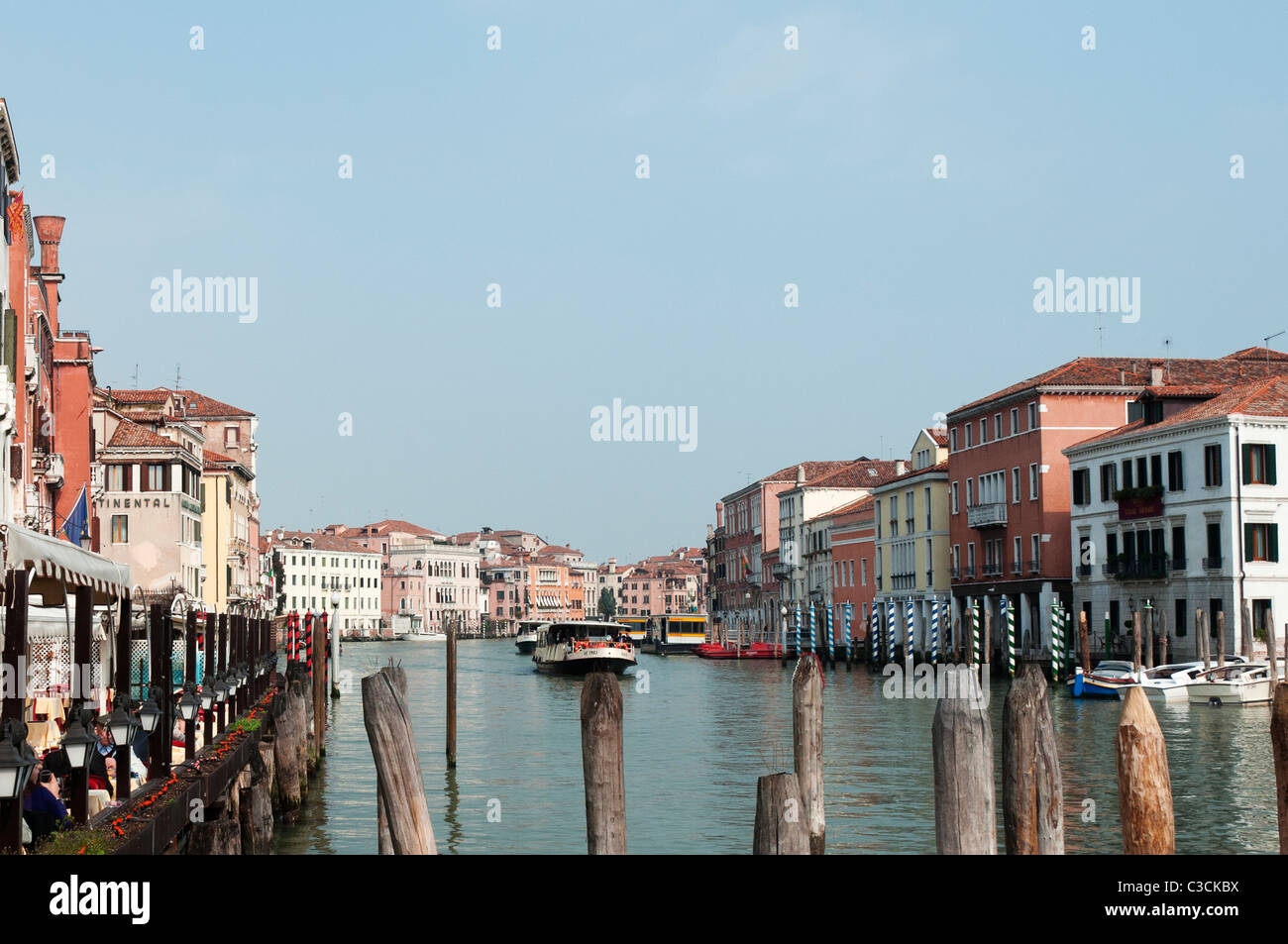 View of the Grand Canal from the (bridge) Ponte degli Scalzi in Venice, Italy Stock Photo
