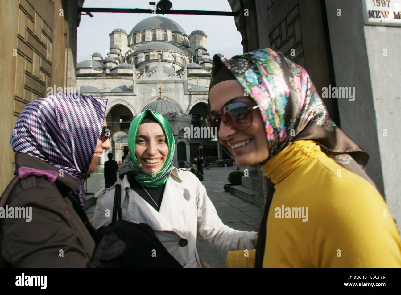 Women in the the blue Mosque Istanbul Stock Photo Alamy