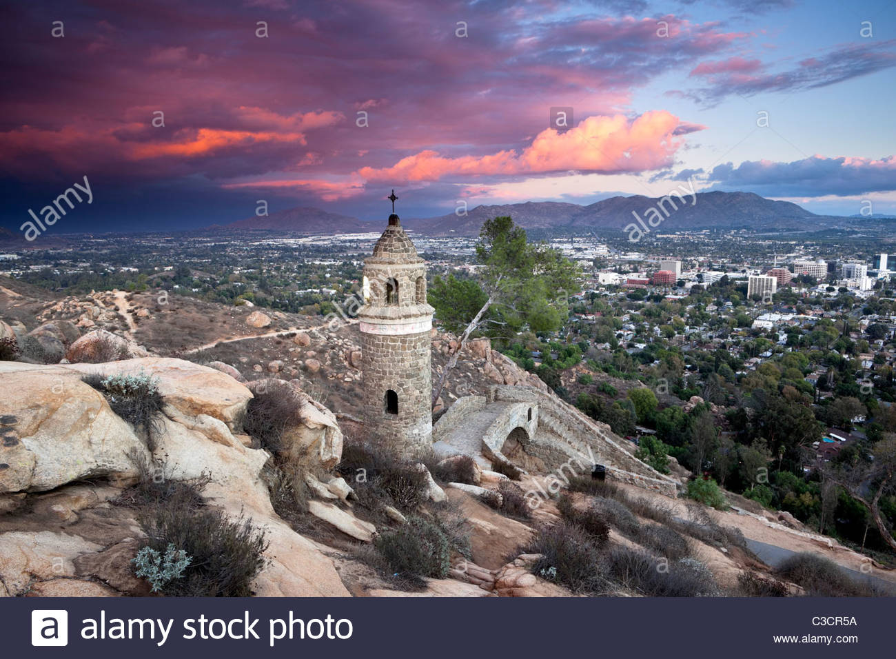 Mount Rubidoux at Sunset, Riverside, California Stock Photo: 36546310 - Alamy