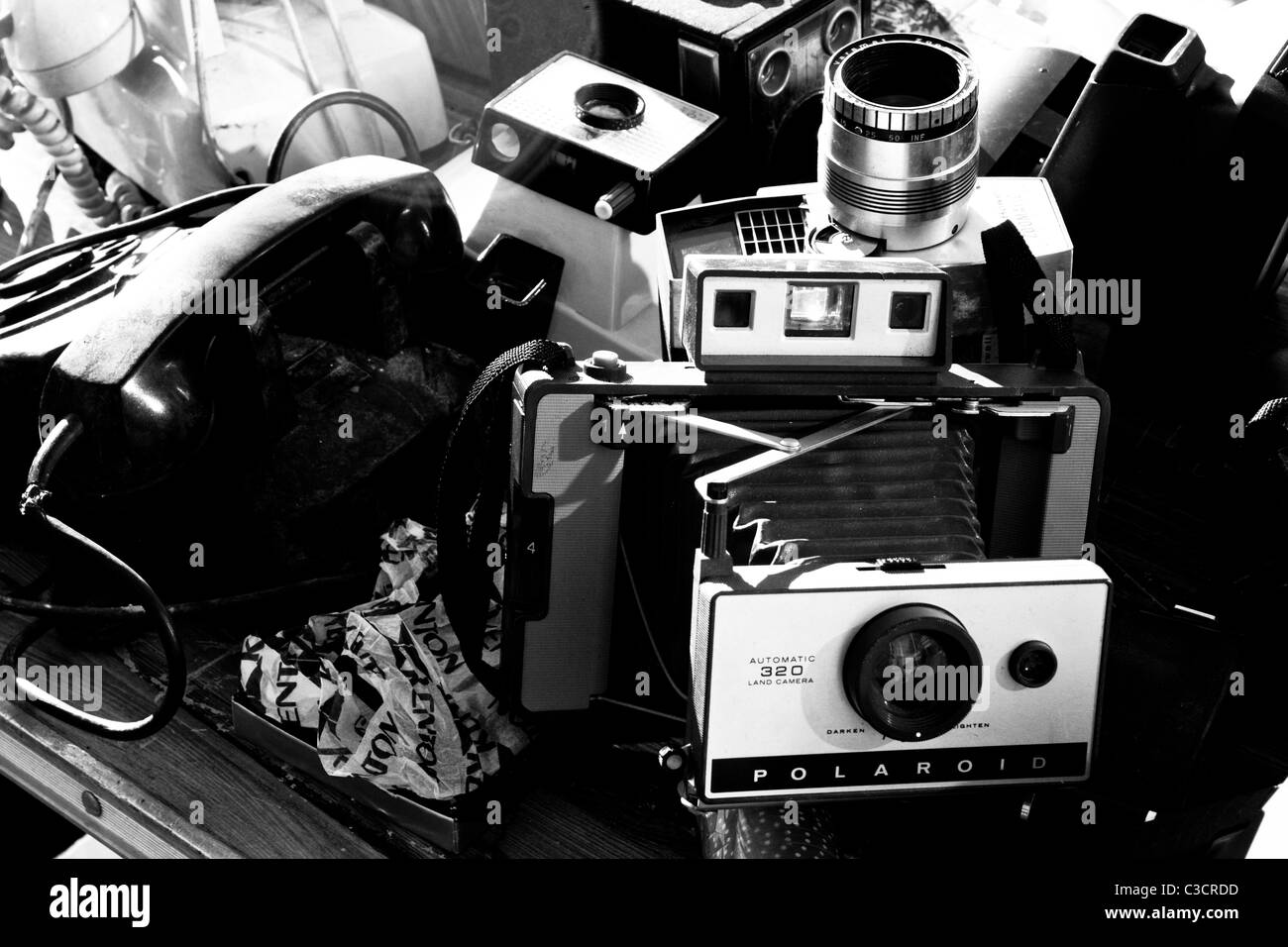 vintage cameras at hells kitchen flea market Stock Photo