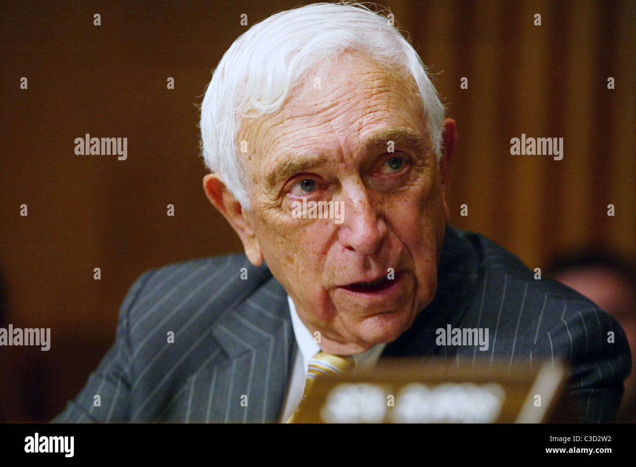 Senator Frank Lautenberg Senate hearing for the Juvenile Diabetes Research Foundation on the need for federal funding for Type Stock Photo
